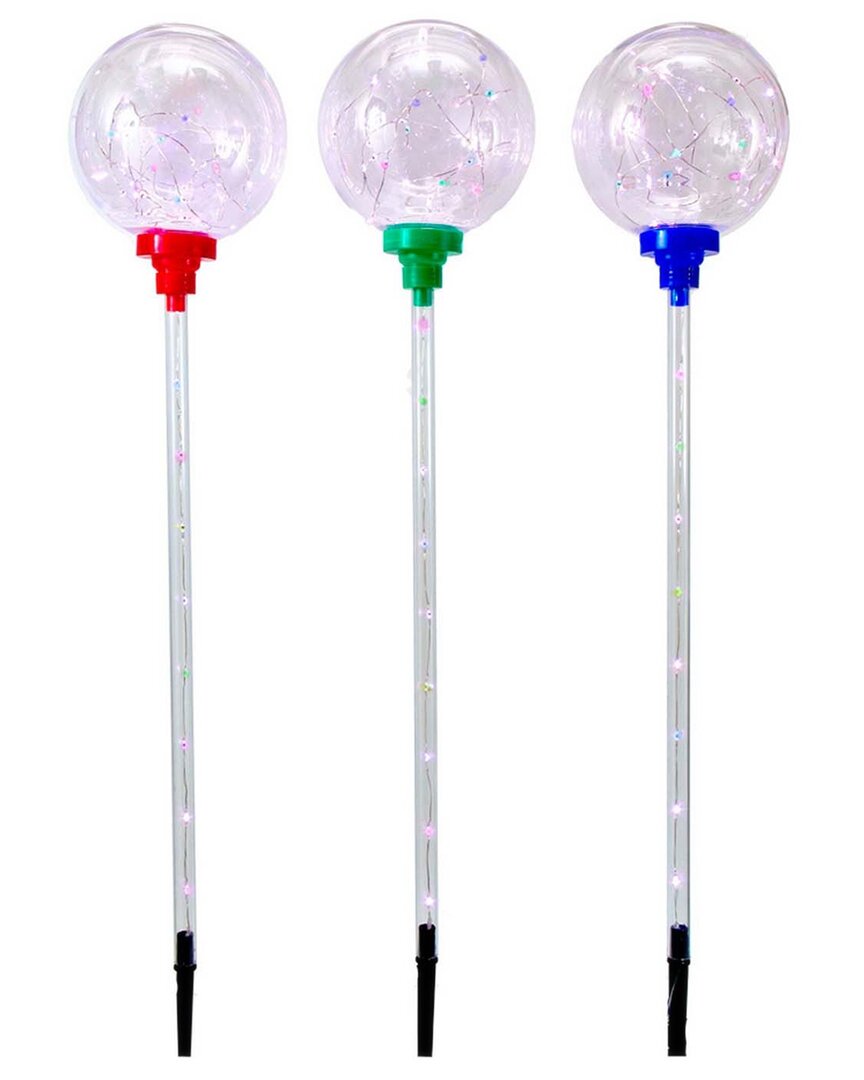 Kurt Adler 135-light Globe Yard Stake Set With Multi-colored Fairy Lights In Multi
