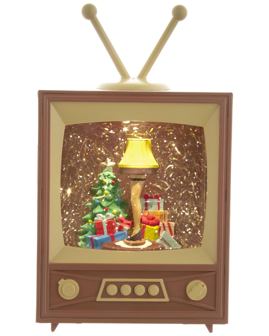 Kurt Adler 8.5-inch A Christmas Story Battery-operated Led Musical Television Tablepiece In Brown