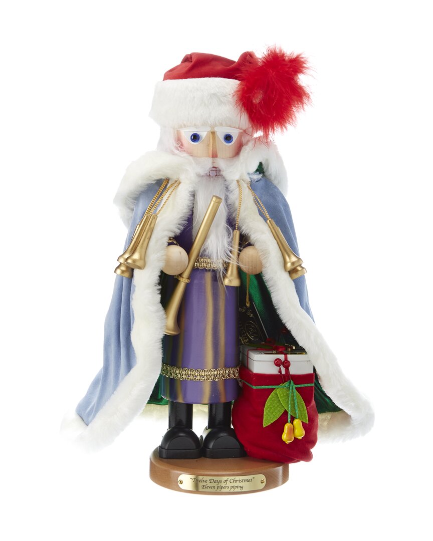 Kurt Adler 18-inch Limited Edition Steinbach Twelve Days Of Christmas Eleven Pipers Piping Nutcracke In Multi