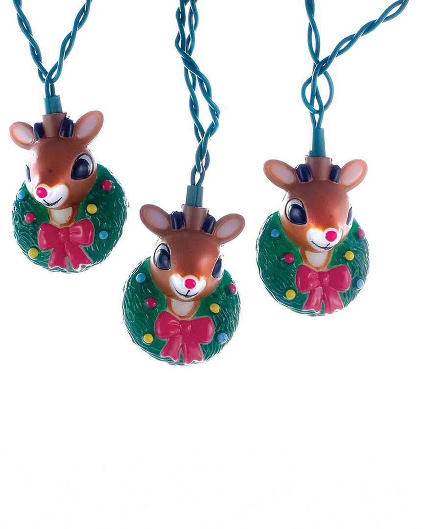 Kurt Adler 10-light Rudolph Head With Wreath Light Set