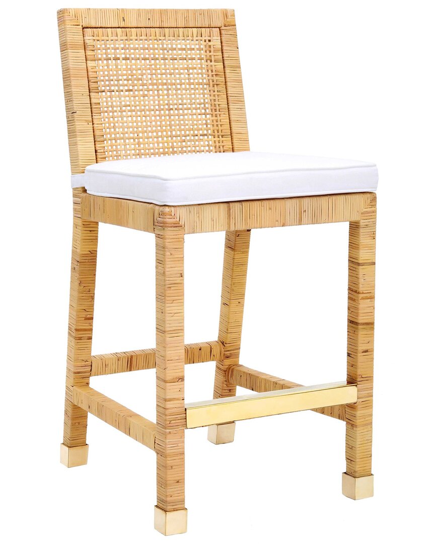 Tov Amara Rattan Counter Stool In Beige