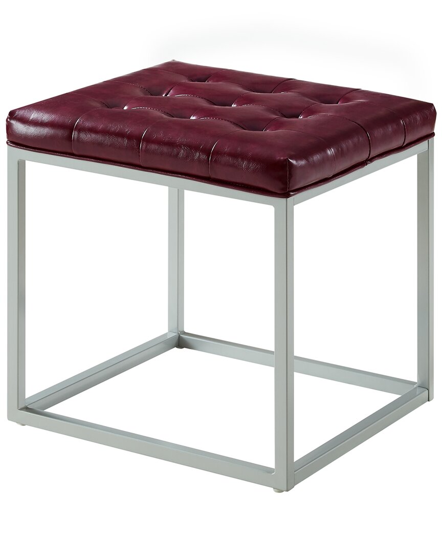 Inspired Home Dnu  Newton Ottoman In Burgundy