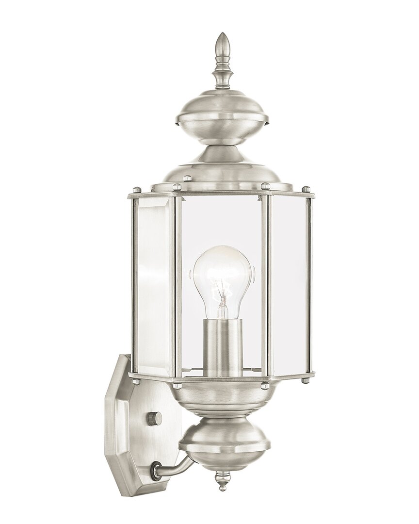 Livex Lighting 1-light Brushed Nickel Outdoor Wall Lantern