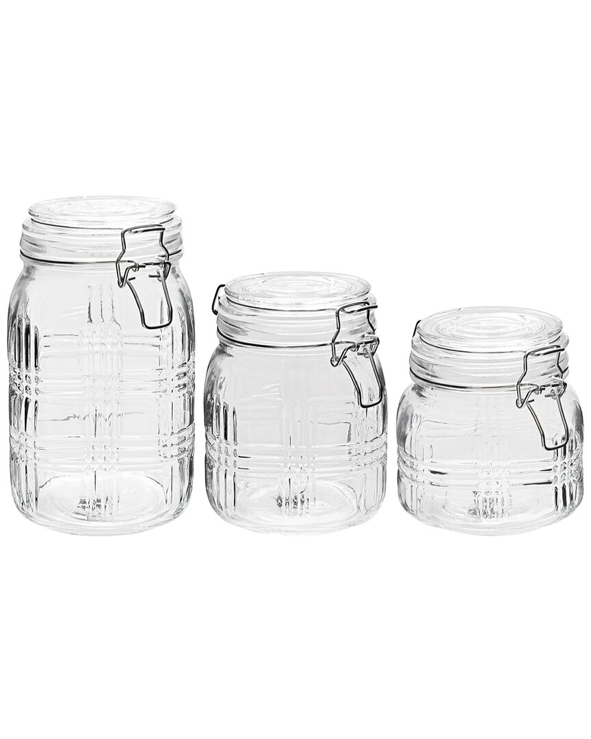 Stylesetter Style Setter Portland Square Canister Set Of 3 In Clear