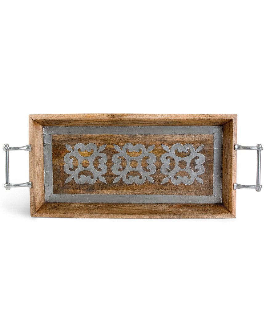 Gerson International Gg Collection Metal-inlaid Heritage Collection Wood Tray