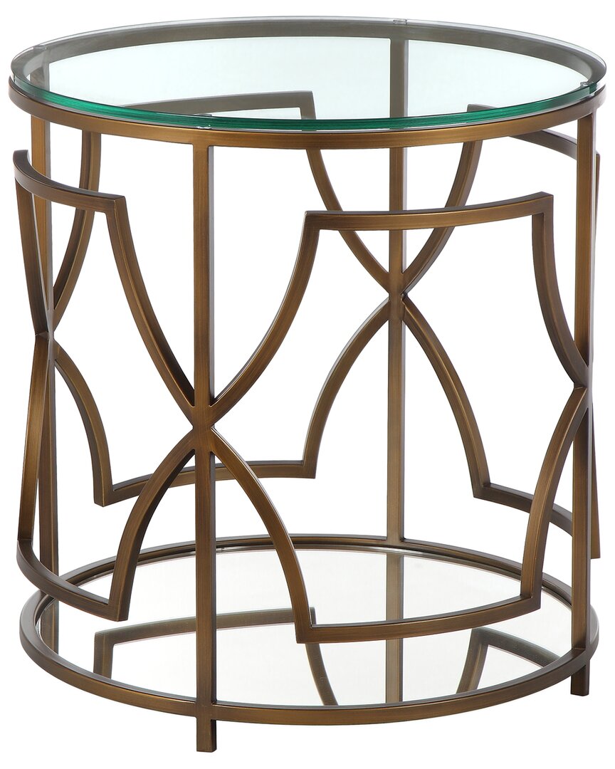 Shatana Home Edward Round Side Table In Brass