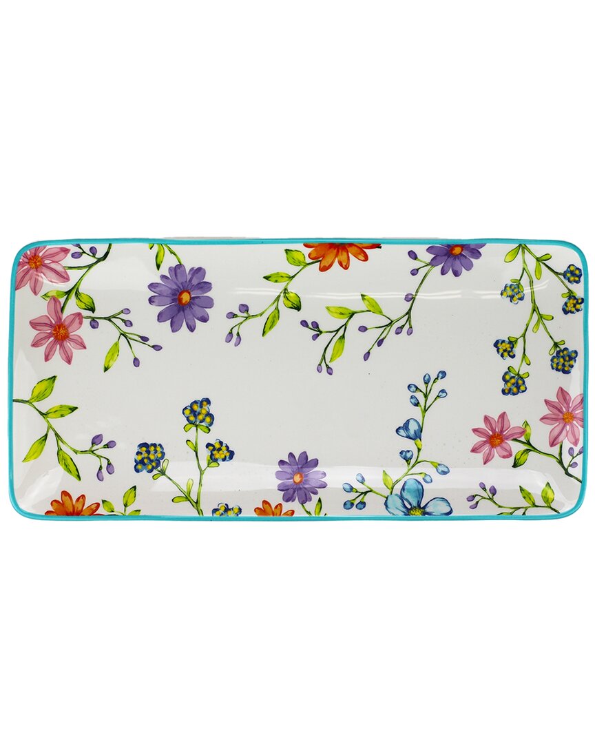 Euro Ceramica Charlotte 14.5in Rectangular Serving Tray