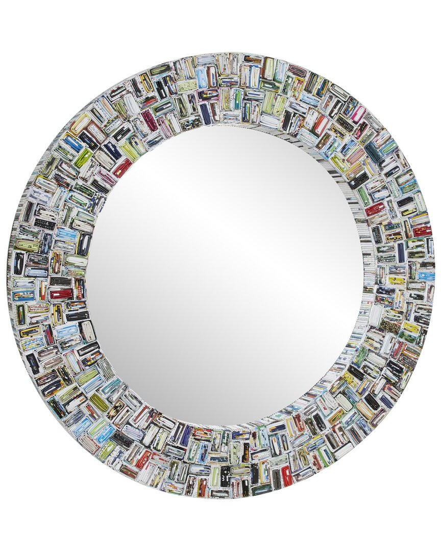 Peyton Lane Eclectic Round Glass Wall Mirror In Multi