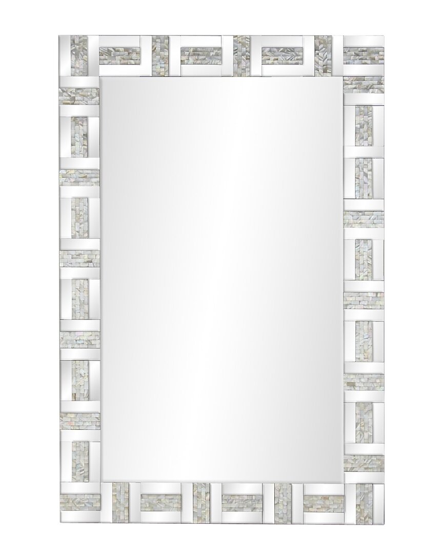 Peyton Lane Glam Rectangle Wood Wall Mirror In Silver