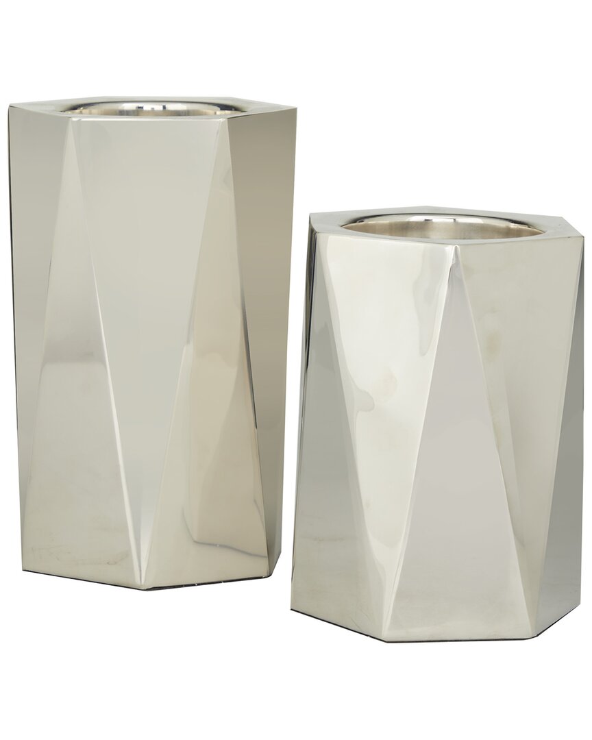 Peyton Lane Set Of 2 Glam Stainless Steel Candle Holder