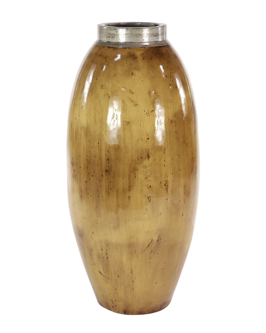 Peyton Lane Rustic Bud Ceramic Vase In Brown