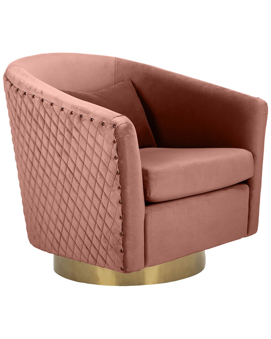 Safavieh Clara Quilted Swivel Tub Chair In Pink