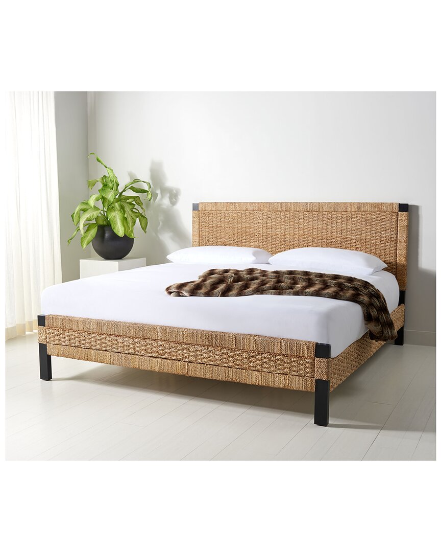 Shop Safavieh Couture Galen Woven Banana Stem Bed In Brown