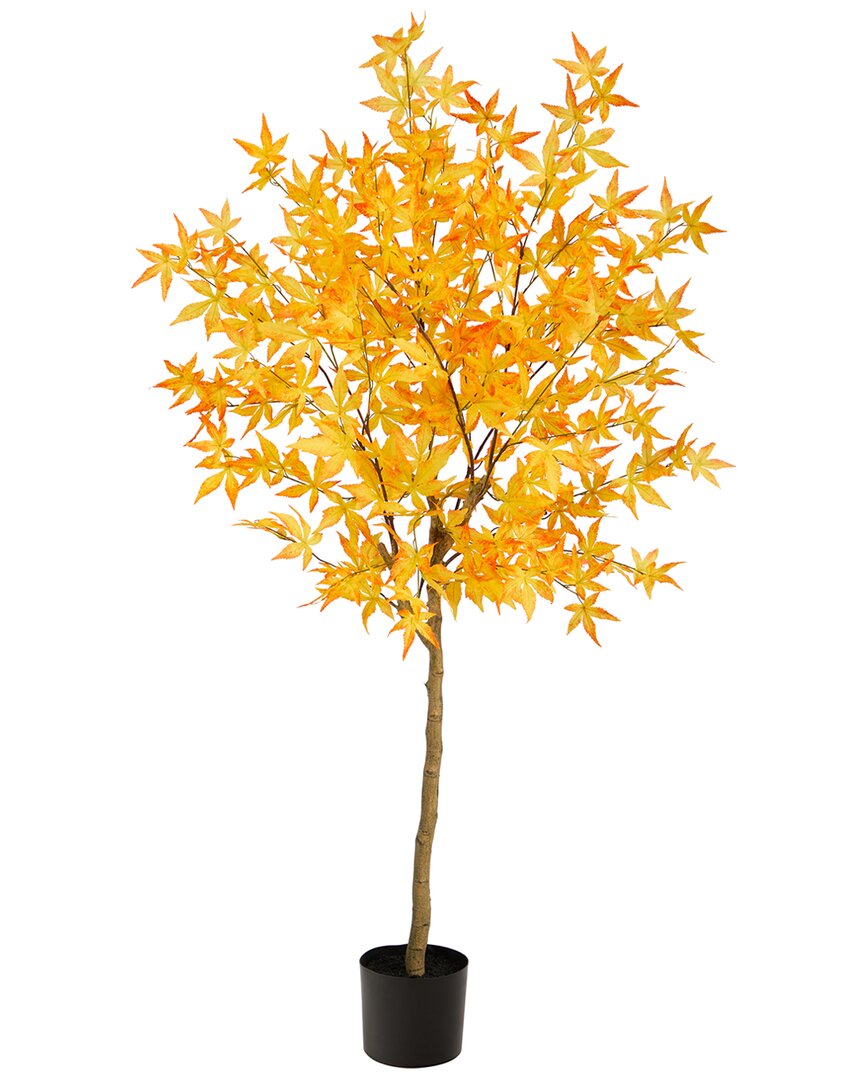 Nearly Natural 5ft. Autumn Maple Artificial Fall Tree In Yellow