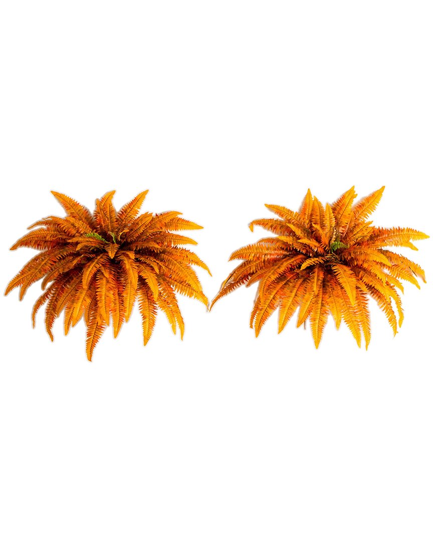 Nearly Natural 48in. Autumn Artificial Fall Boston Fern - Set Of 2 In Orange