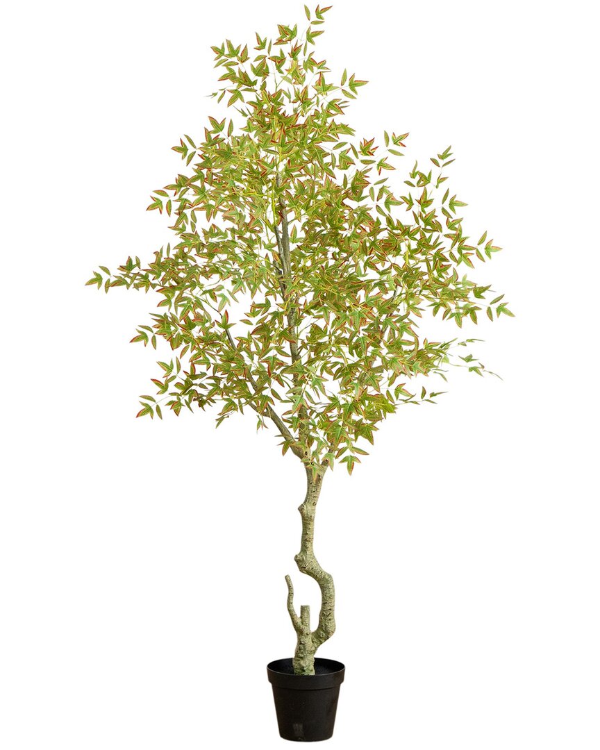 Nearly Natural 7ft. Autumn Nandina Artificial Fall Tree In Green