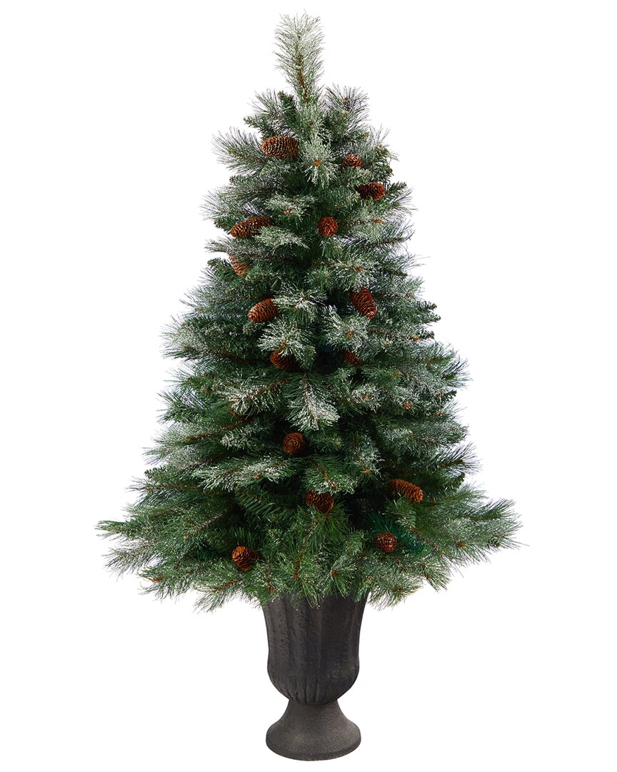 Nearly Natural 50in. Snowed French Alps Mountain Pine Artificial Christmas Tree In Green
