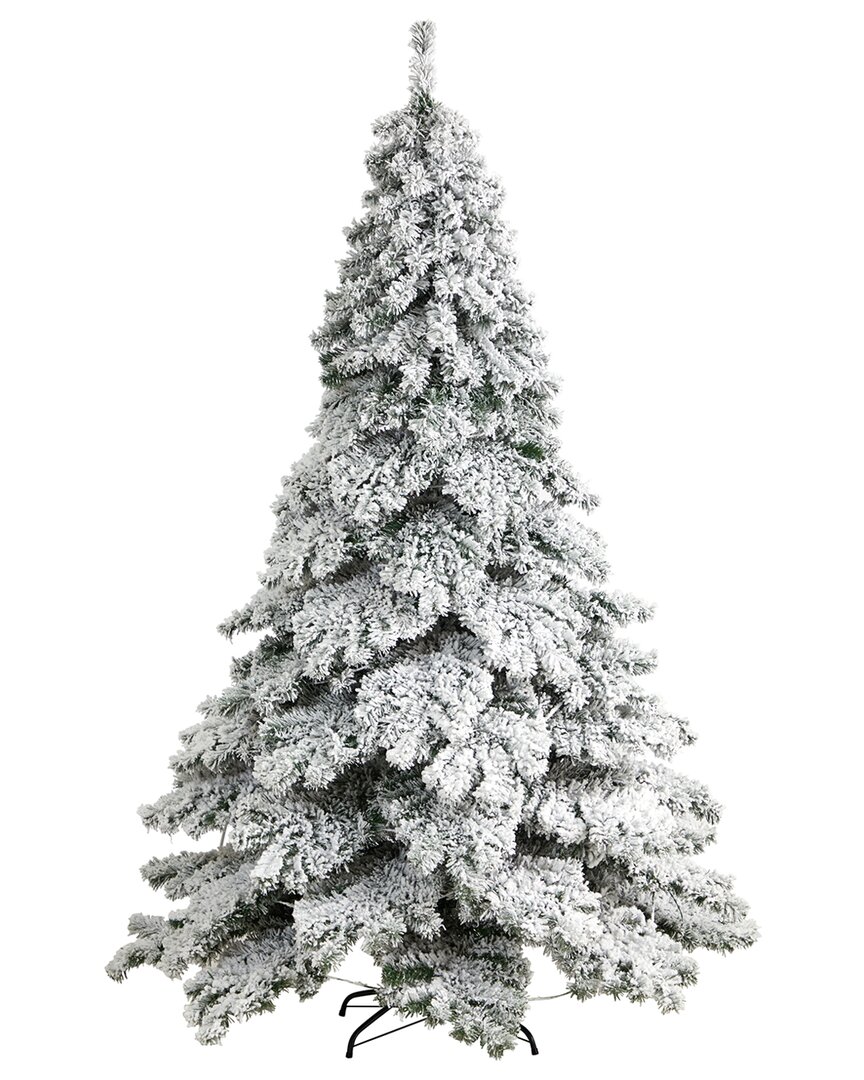 Nearly Natural 7ft. Flocked Austria Fir Artificial Christmas Tree In White