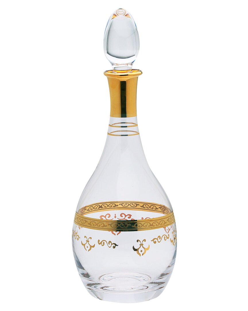 Alice Pazkus 34 Oz. Wine Bottle With Rich Gold Design