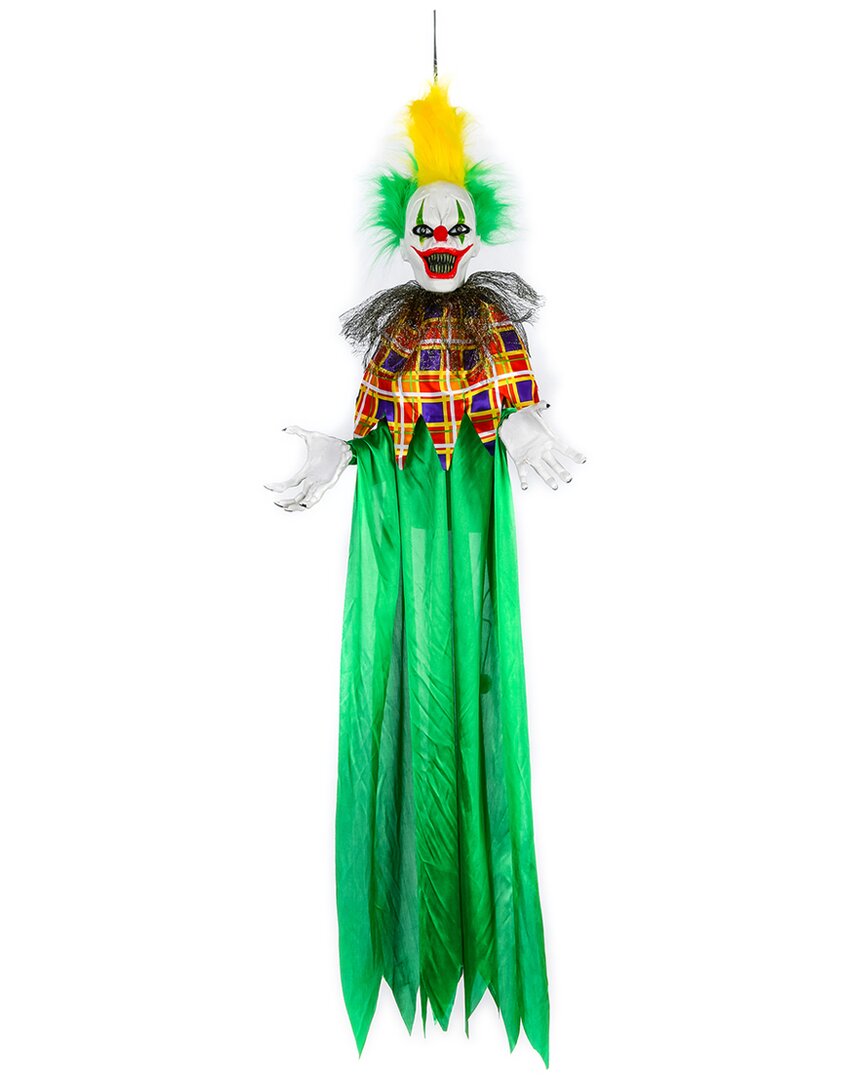 National Tree Company 39 Hanging Animated Halloween Clown Sound Activated Decor In Green