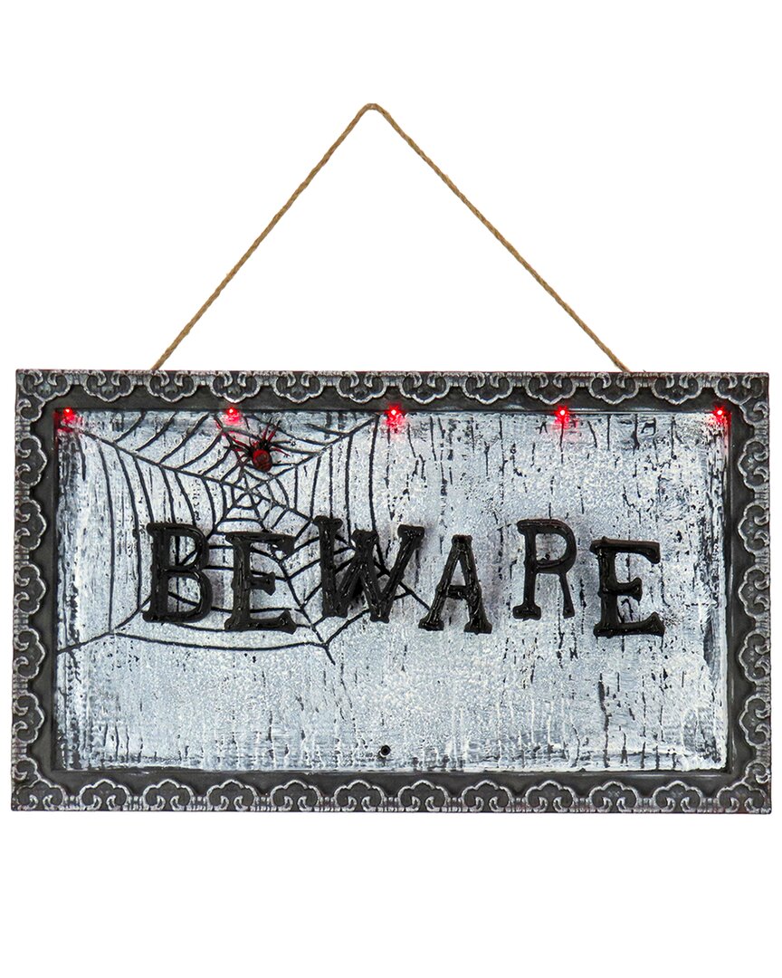 National Tree Company 18 Animated Halloween Door Sign Sound Activated Decor In White