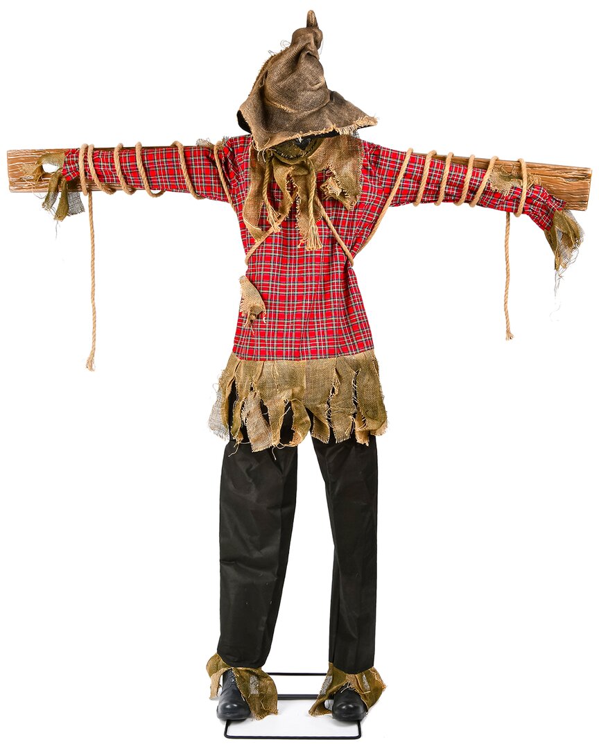National Tree Company 76 Animated Halloween Spooky Scarecrow Motion Activated Decor In Brown