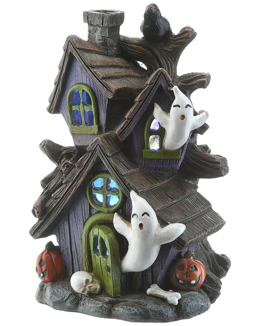 National Tree Company 6 Purple Haunted House With Led Light In Purple
