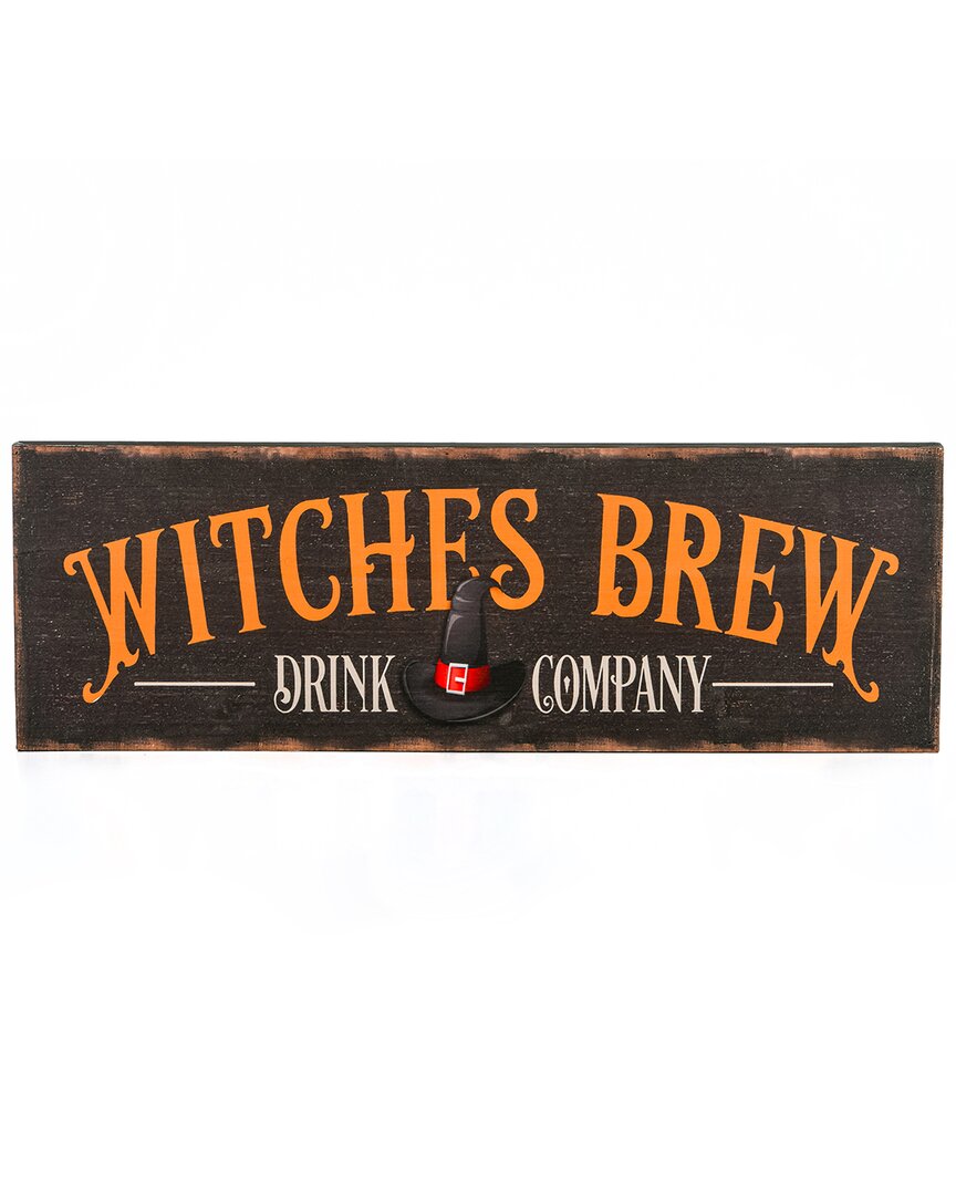 National Tree Company 24 Halloween Witches Brew Wood Wall Sign In Black