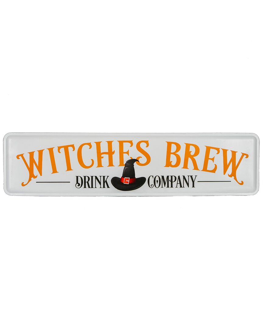 National Tree Company 31 Halloween Witches Brew Metal Wall Sign In White
