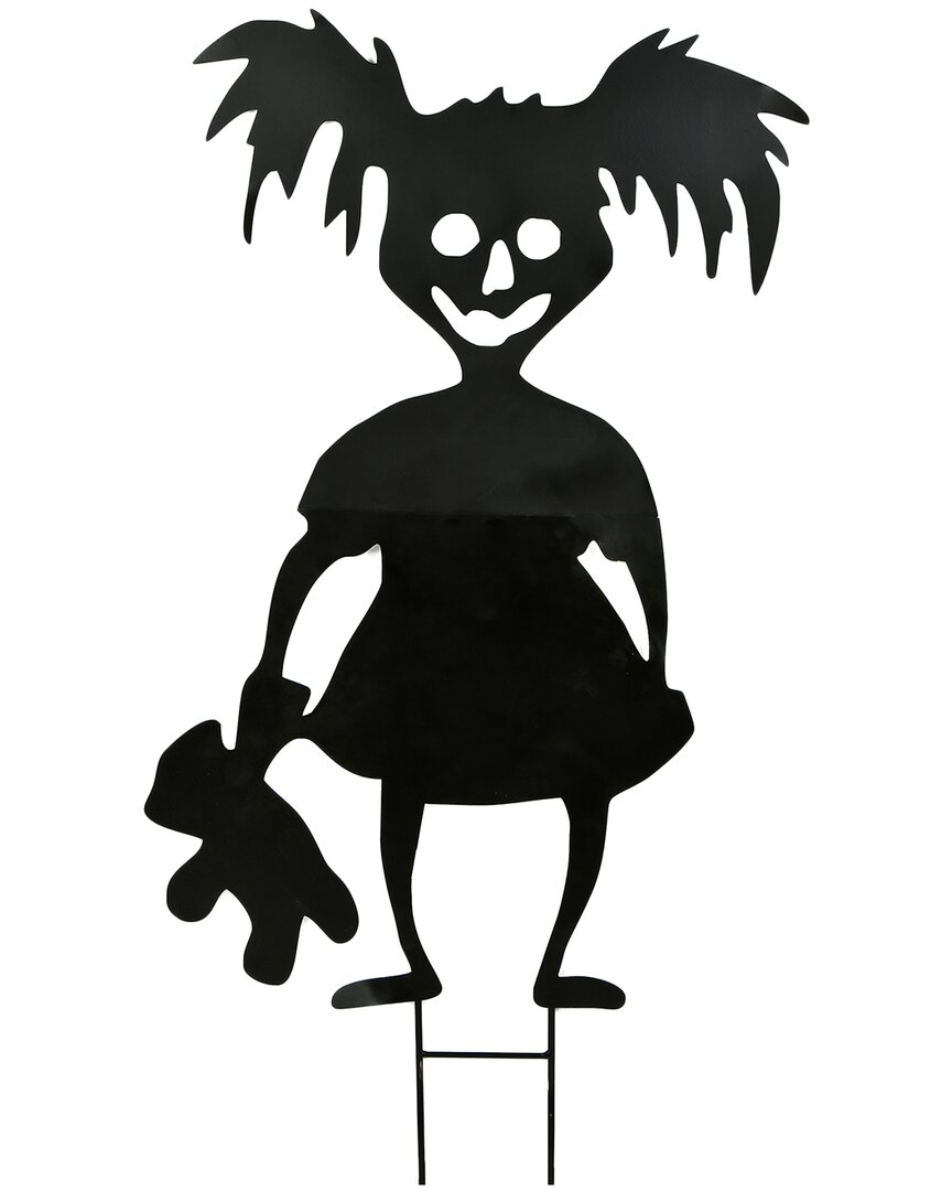 National Tree Company 38 Halloween Scary Girl Garden Stake In Black