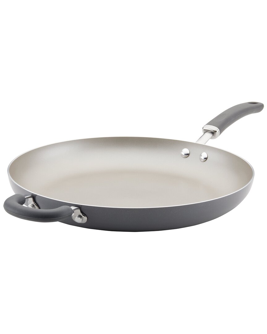Rachael Ray Create Delicious Aluminum Nonstick Frying Pan With Helper Handle, 14.5in In Grey