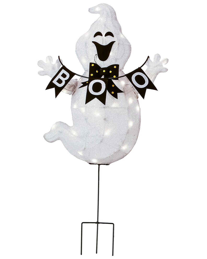 NATIONAL TREE COMPANY NATIONAL TREE COMPANY 32 PRE-LIT GHOST WITH BOO BANNER GARDEN STAKE