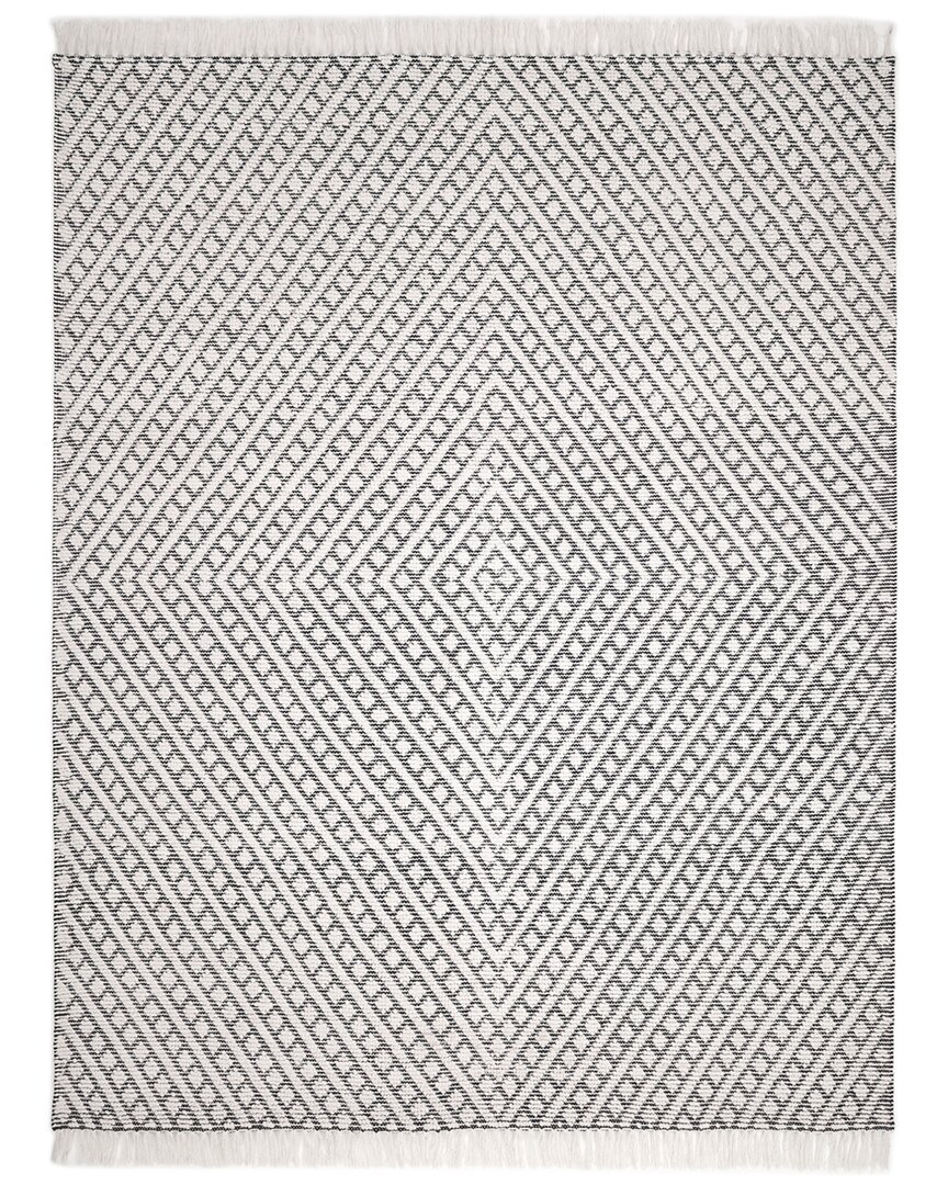 Solo Rugs London Contemporary Geometric Hand-woven Wool-blend Area Rug In Ivory
