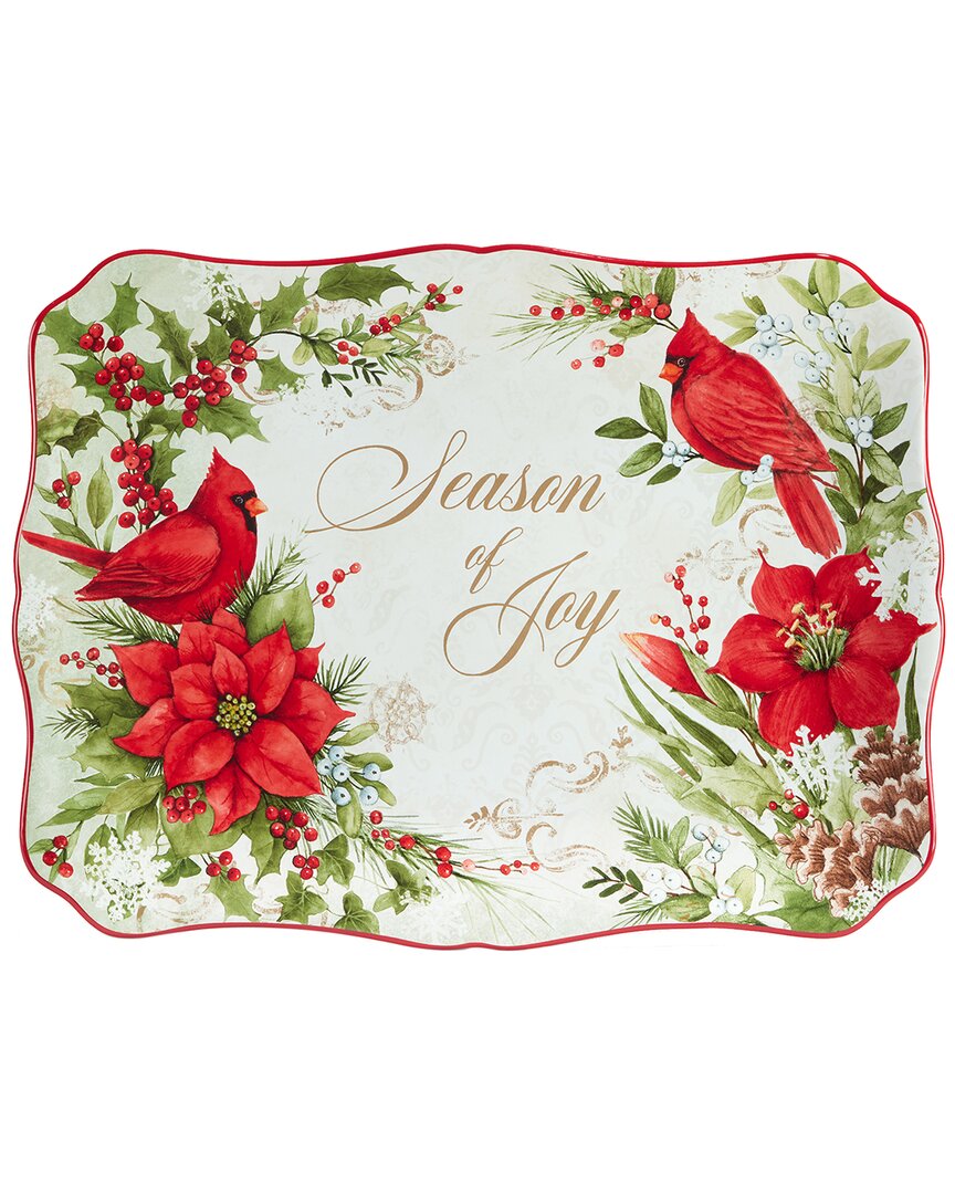 Certified International Winter's Medley Rectangular Platter In Multi
