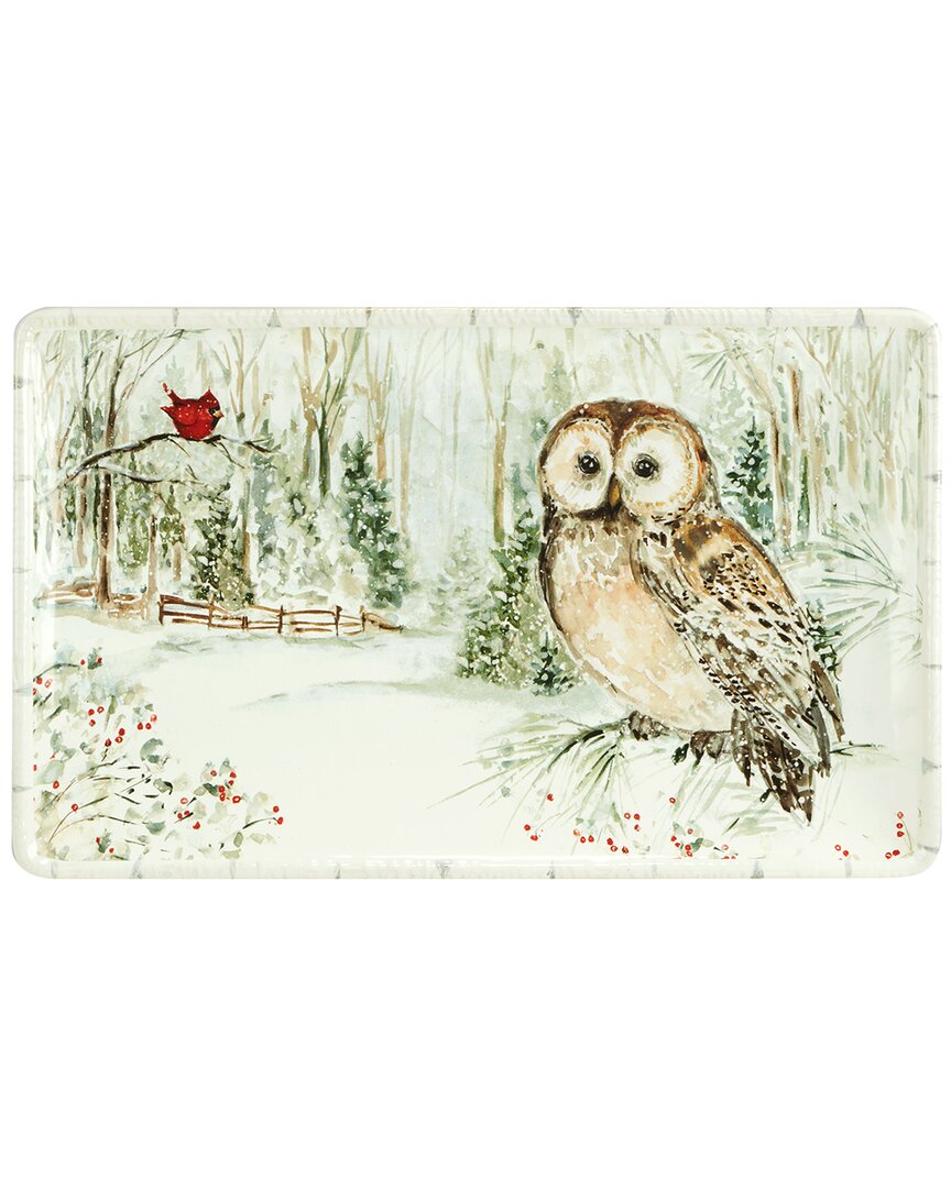 Certified International Winter's Walk Rectangular Platter In Multi