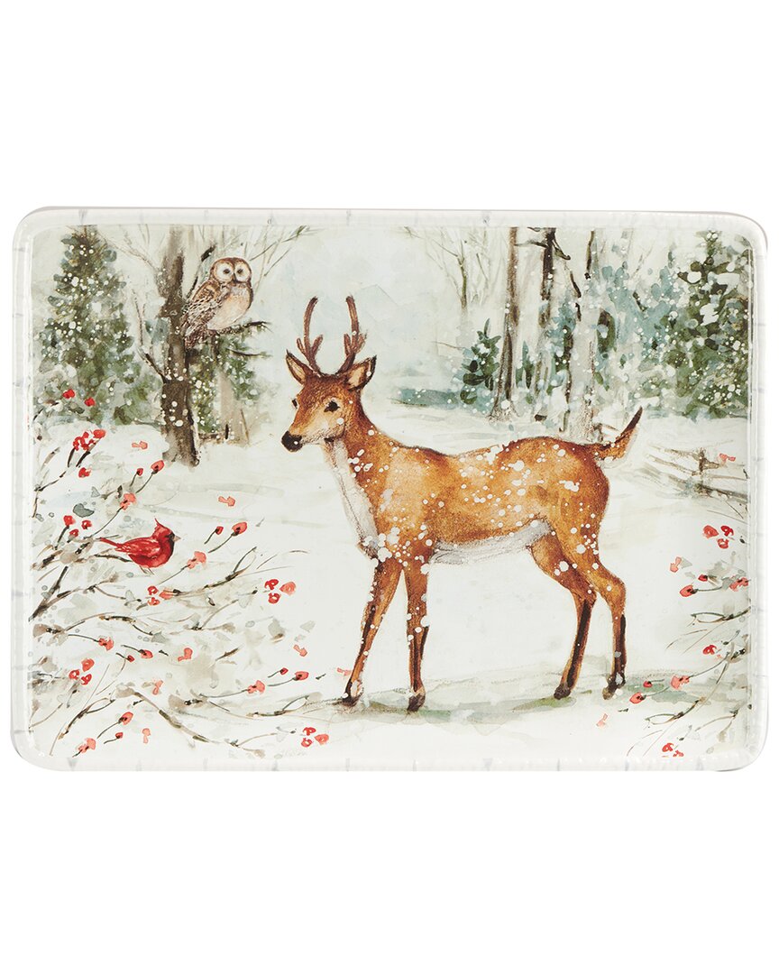 Certified International Winter's Walk Rectangular Platter In Multi