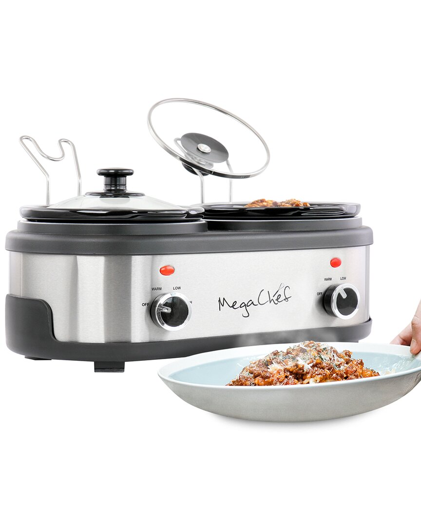 Megachef Dual 1.5 Quart Crock Buffet Slow Cooker