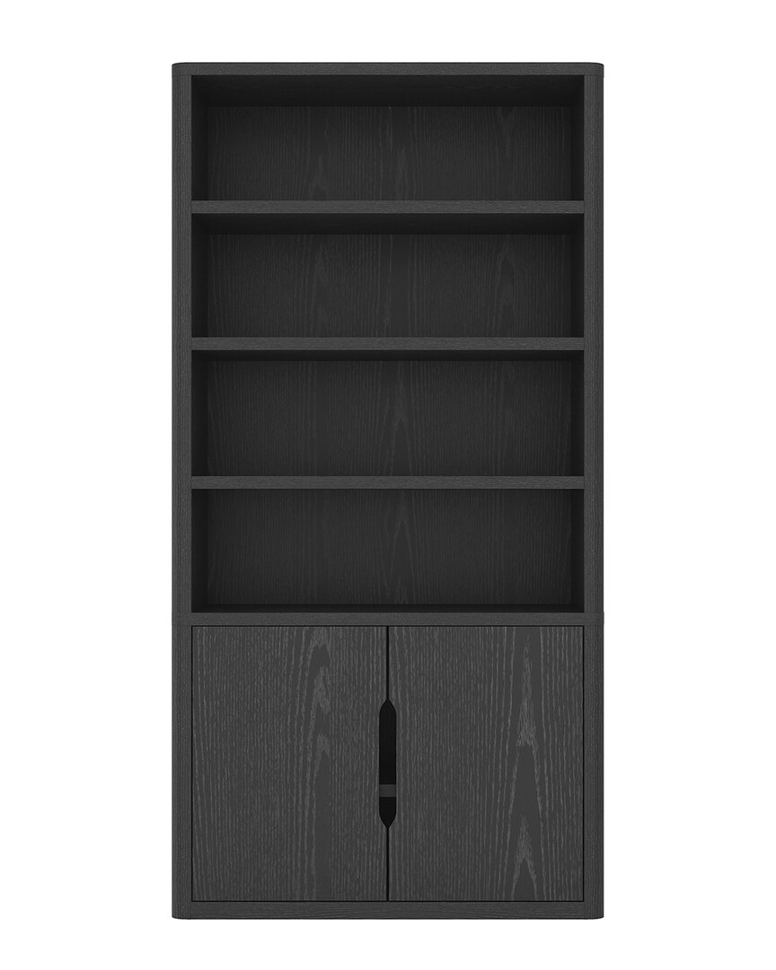 Manhattan Comfort Rivington Modern 40in Bookcase Cabinet (4-shelf) In Black