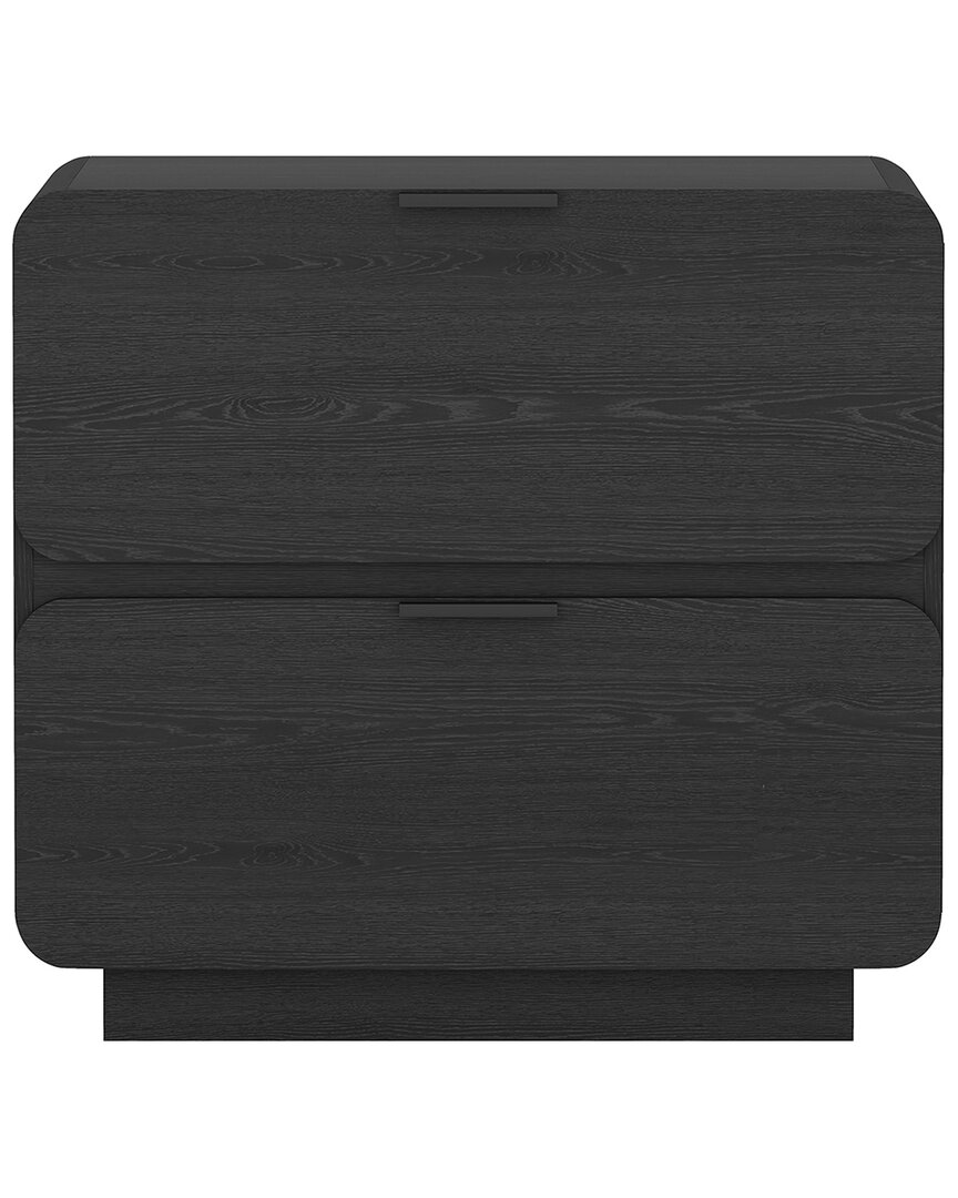 Manhattan Comfort Chrystie Contemporary Modern 26in Nightstand (2-drawer) In Black