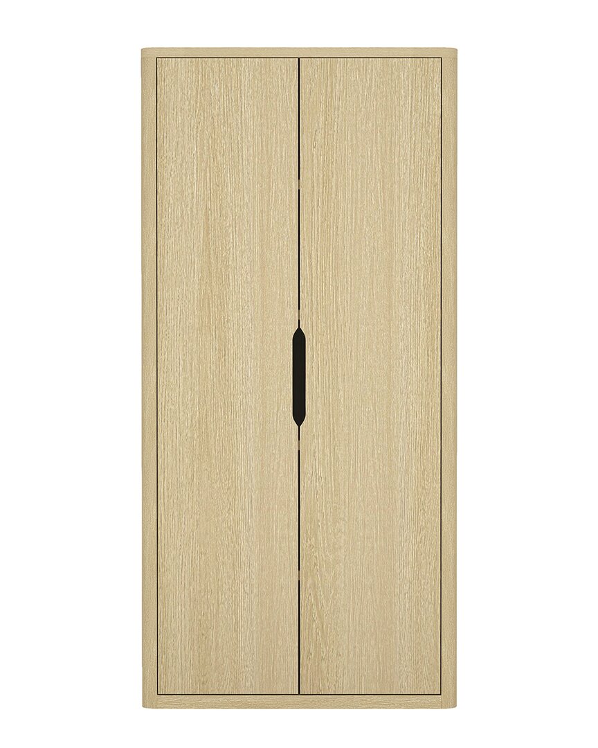 Manhattan Comfort Rivington Modern 38in Bookcase Cabinet (5-shelf) In Neutral
