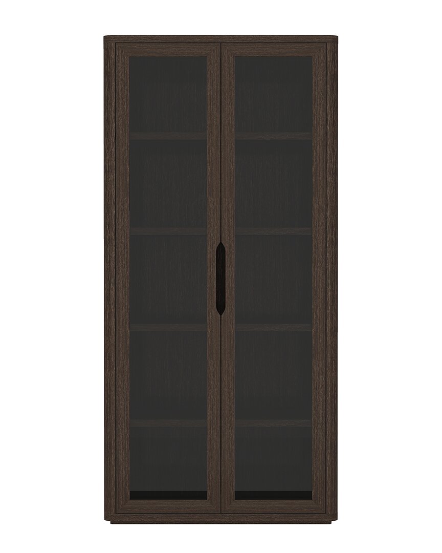 Manhattan Comfort Rivington Modern 38in Bookcase Cabinet (5-shelf) In Brown