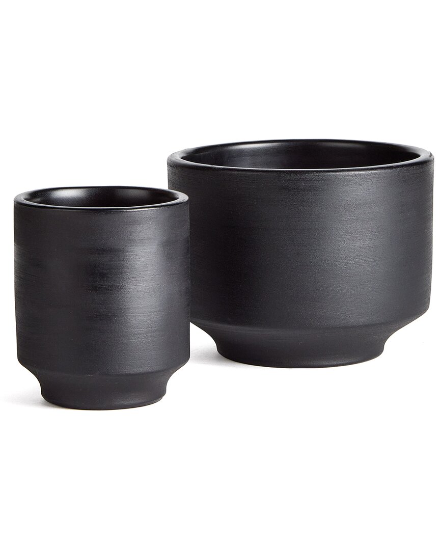 Napa Home & Garden Zola Cachepots, Set Of 2 In Black