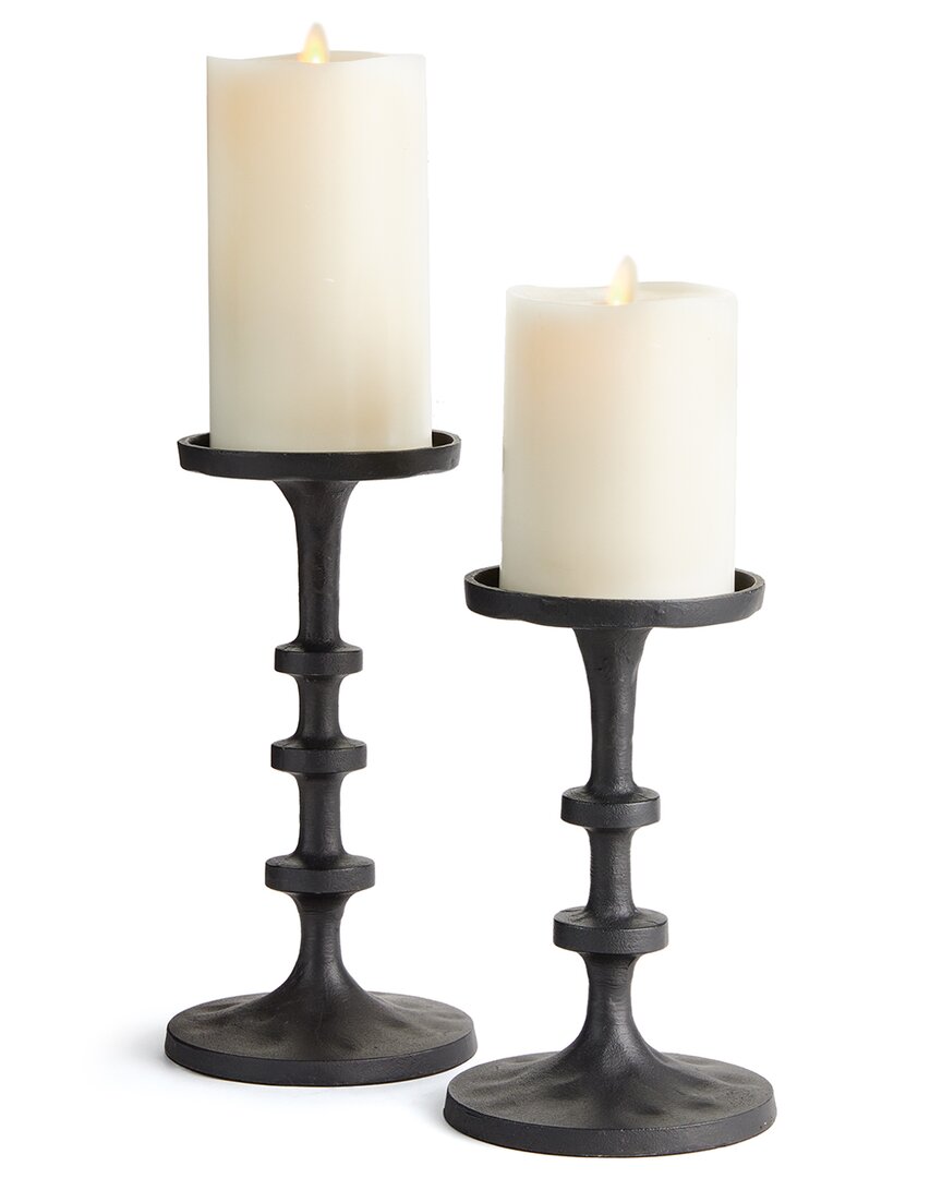 Napa Home & Garden Abacus Petite Candle Stands, Set Of 2 In Black