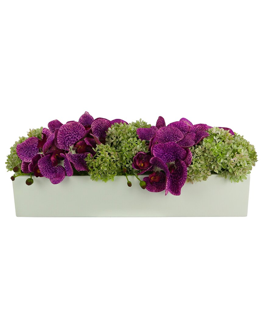 Creative Displays Orchid And Snowball Hydrangea Arrangement In Purple