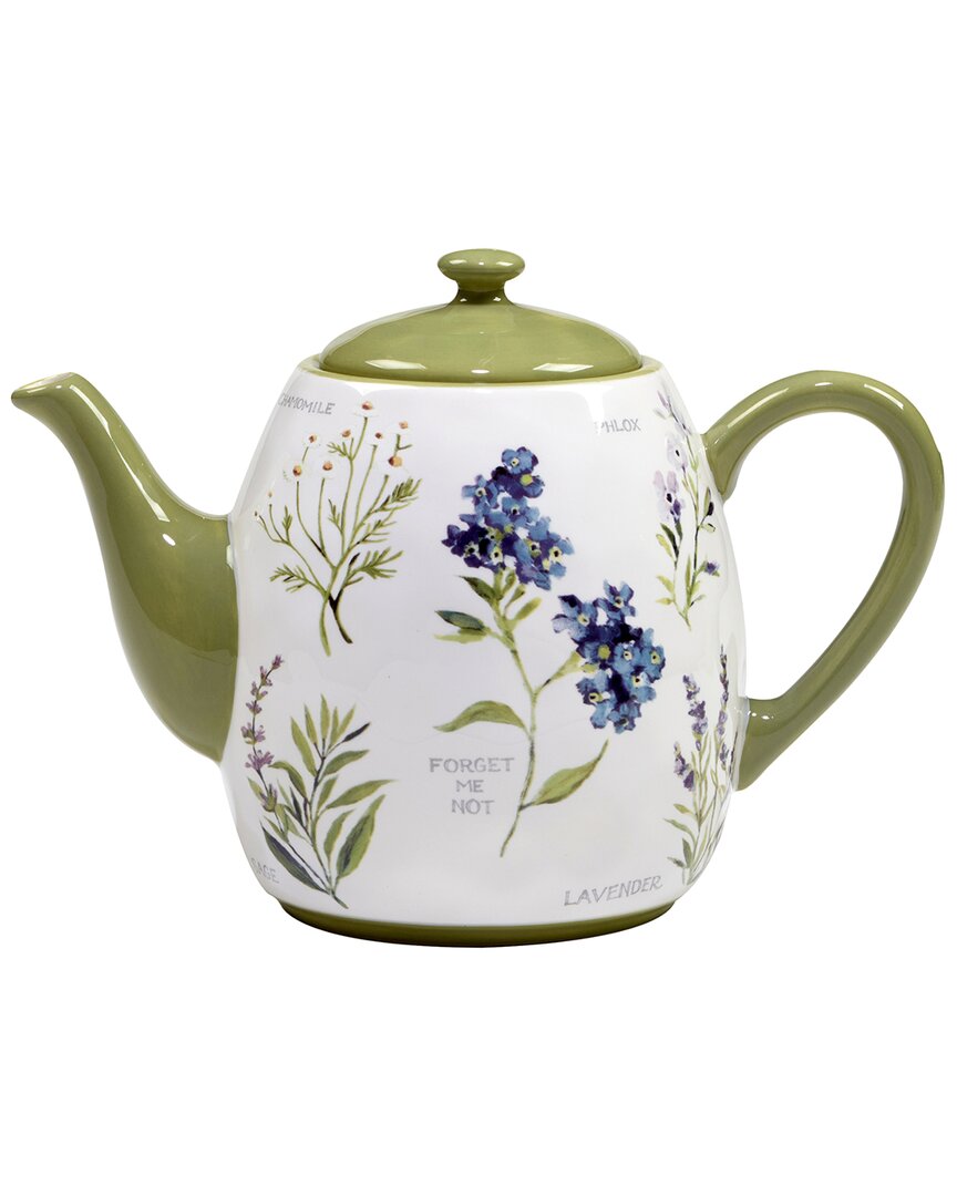 Shop Certified International Fresh Herbs Teapot In Multicolor