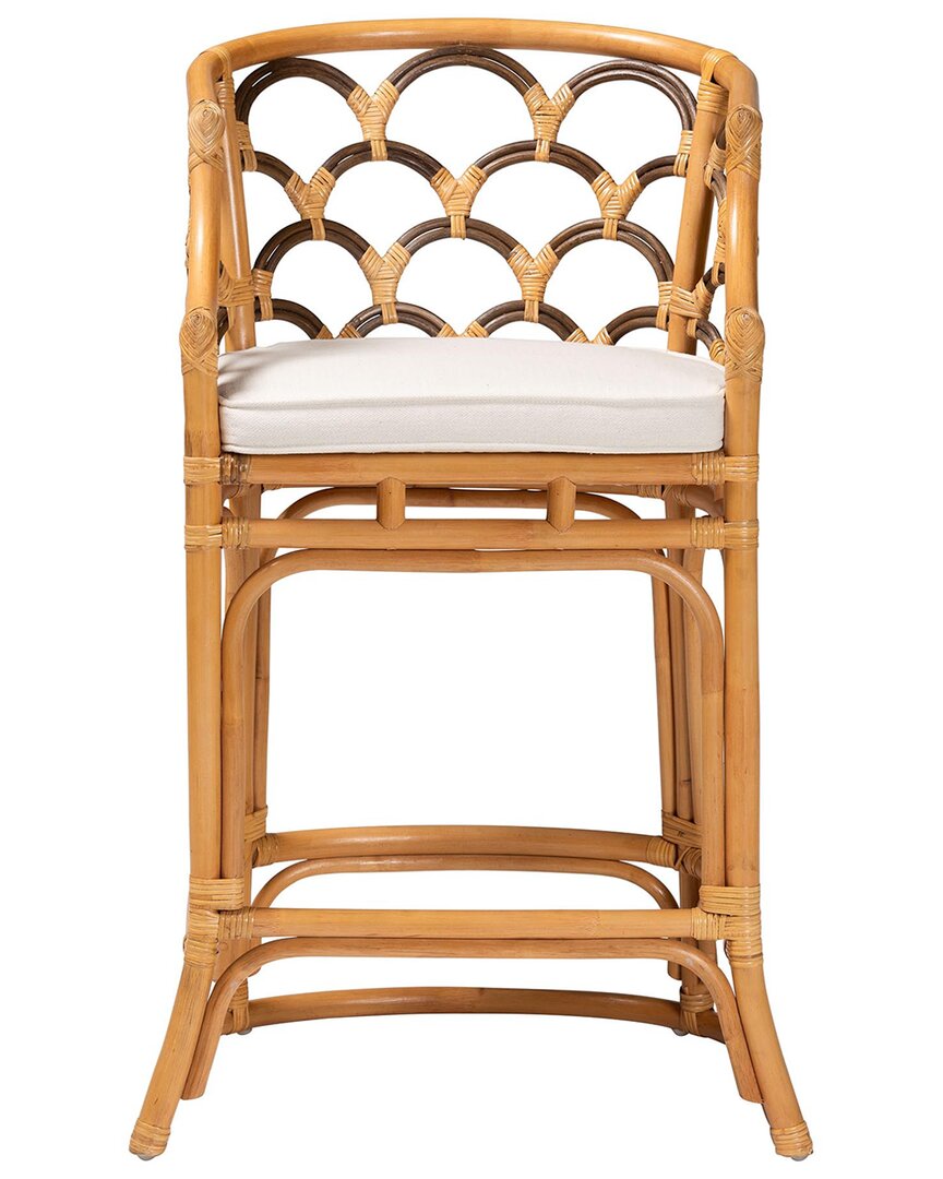 Baxton Studio Veneto Modern Bohemian Rattan Bar Stool
