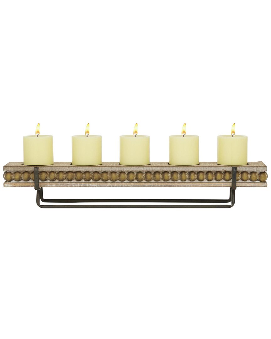 Peyton Lane Wooden Pillar 5-plate Candelabra