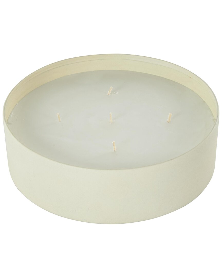 Peyton Lane Modern Metal Candle In White