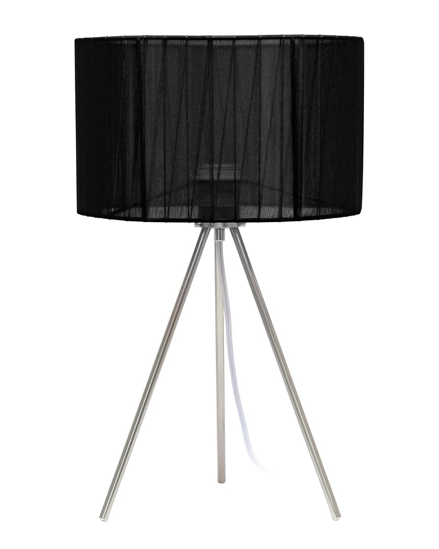 Lalia Home 19.69in Contemporary Pedestal Table Lamp In Black