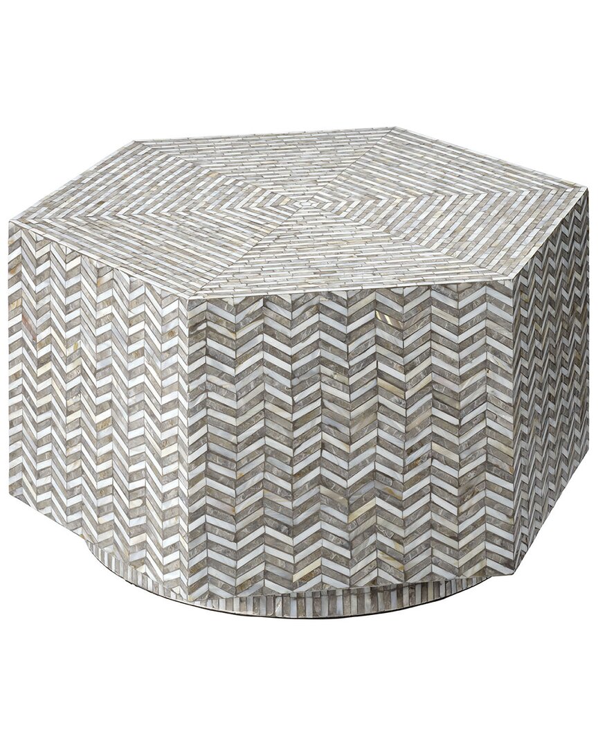 Jamie Young Hepburn Mother-of-pearl Hexagon Coffee Table